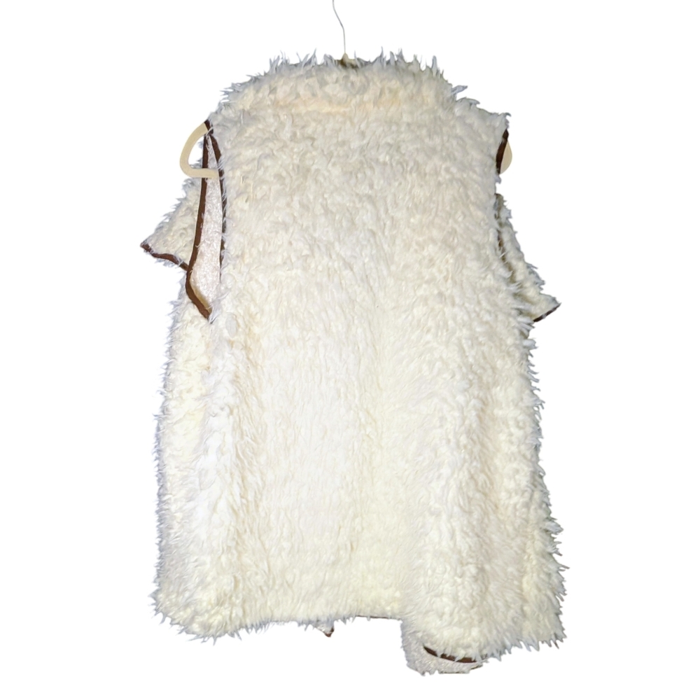 WL Long Sherpa Vest Cream Faux Fur Shag XXL NWT $35 - Picture 3 of 4